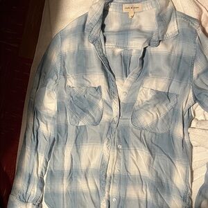 Cloth & Stone Light Blue Plaid Casual Shirt